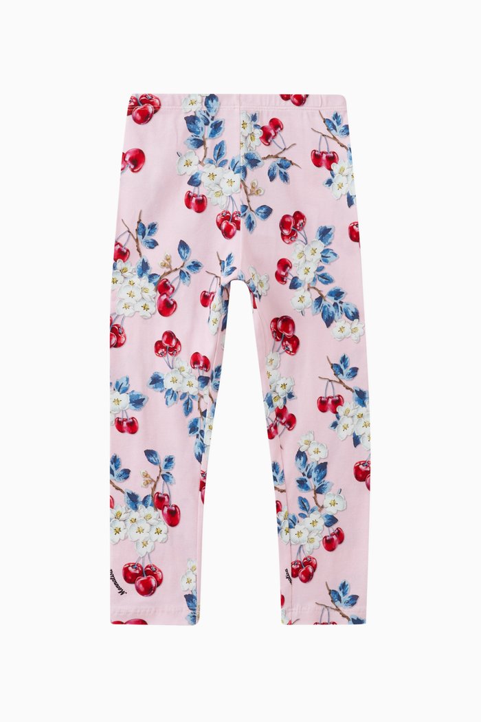 

Floral Leggings in Cotton, Pink