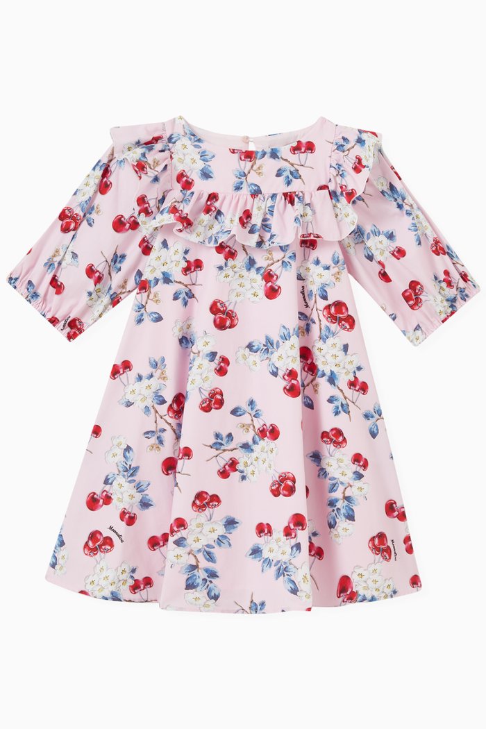 

Floral Cherry Dress in Cotton, Pink