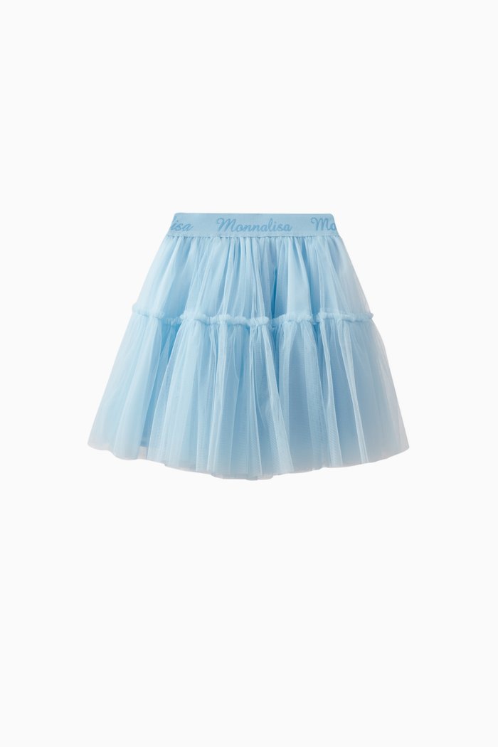

Logo Tulle Skirt in Polyester, Blue