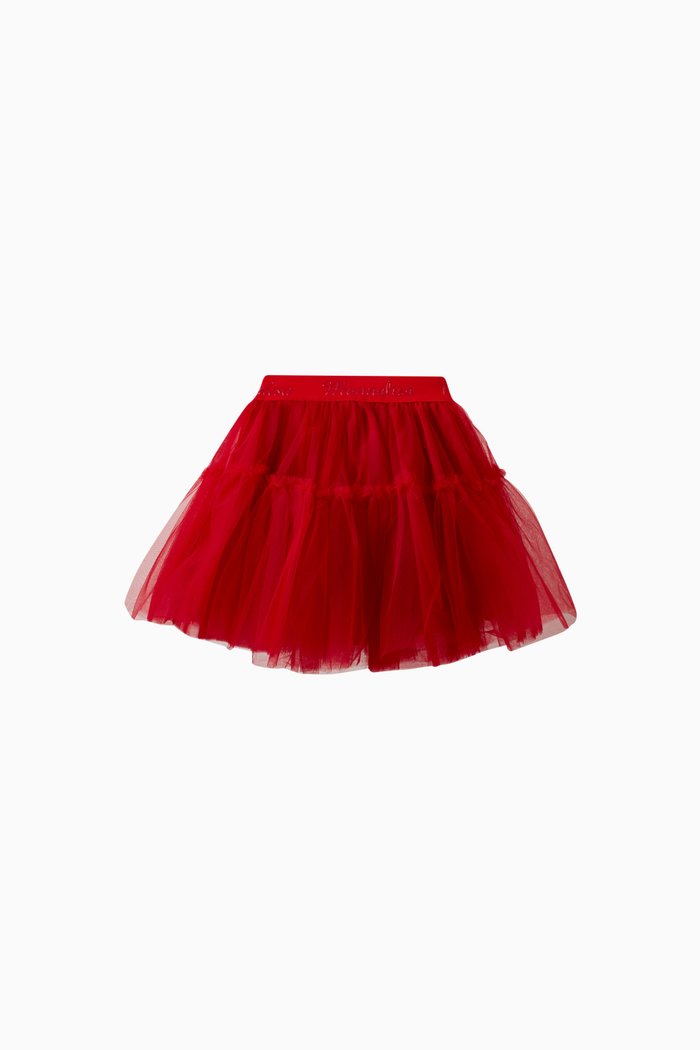 

Logo Tulle Skirt in Polyester, Red