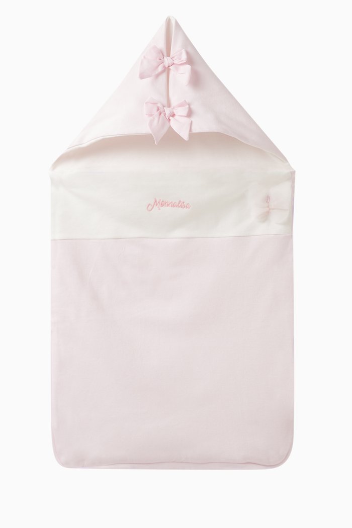 

Bow-embellished Sleeping Bag in Cotton, Pink
