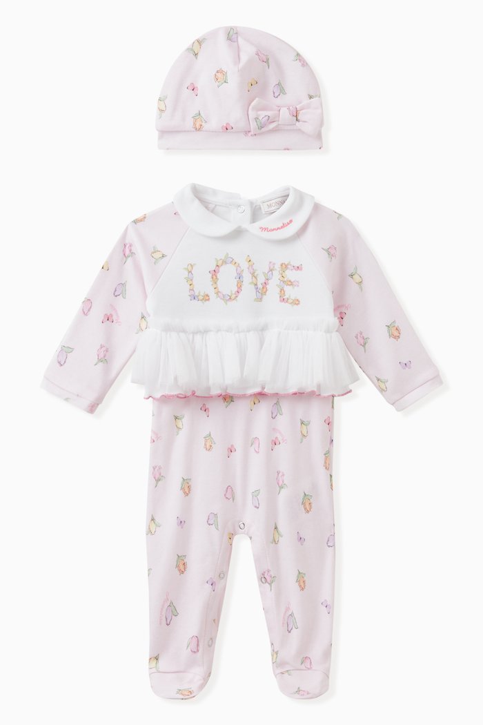 

Tulip Sleepsuit Set in Cotton, Pink