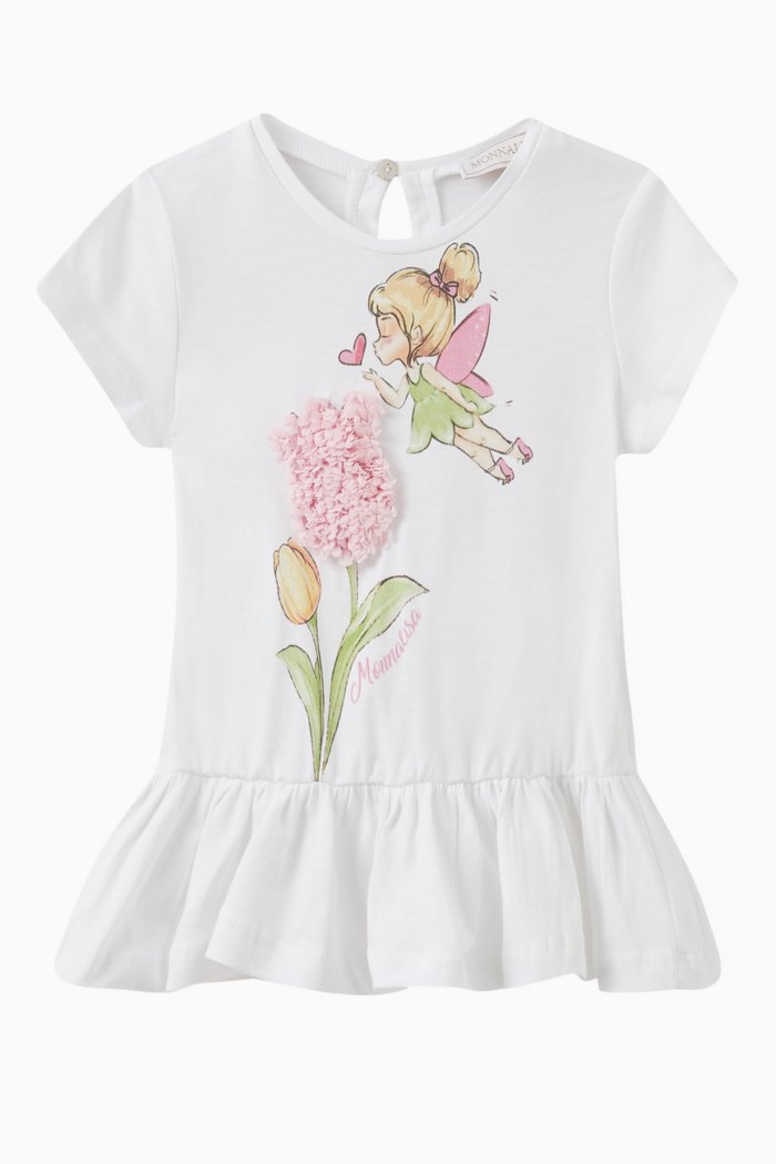 

Tulip Flared T-shirt in Cotton, White