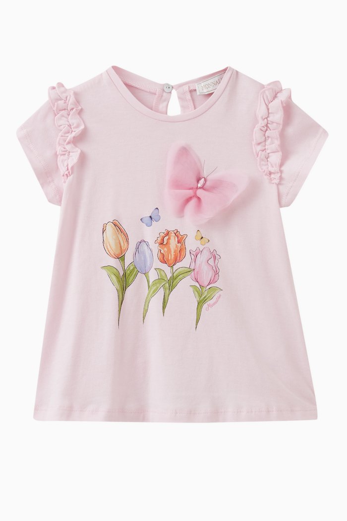 

Tulip Butterfly T-shirt in Cotton, Pink