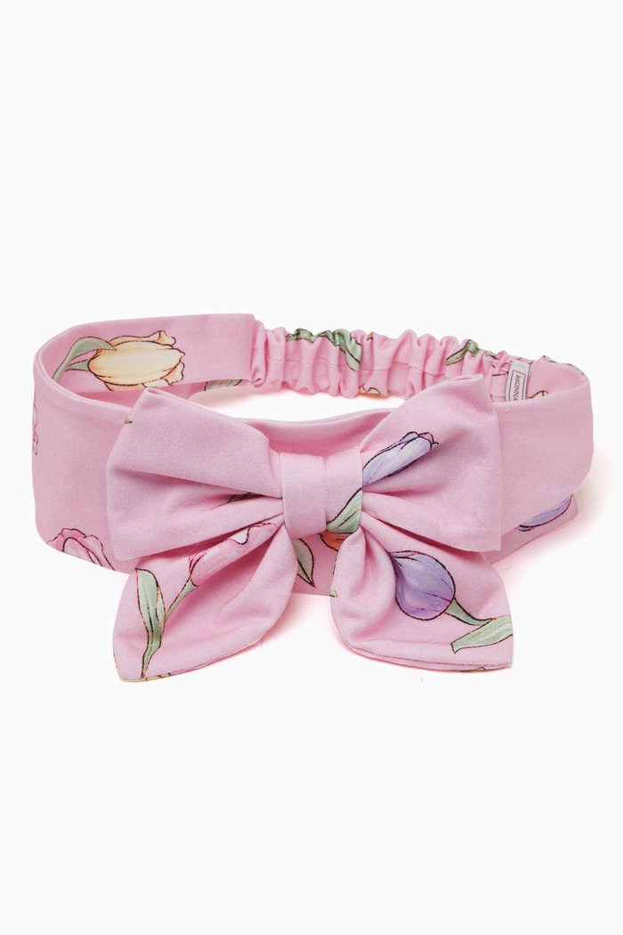 

Tulip Print Headband in Cotton-jersey, Pink