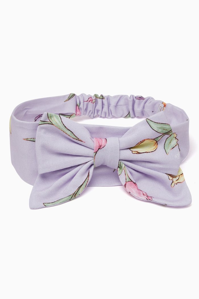 

Tulip Print Headband in Cotton-jersey, Purple