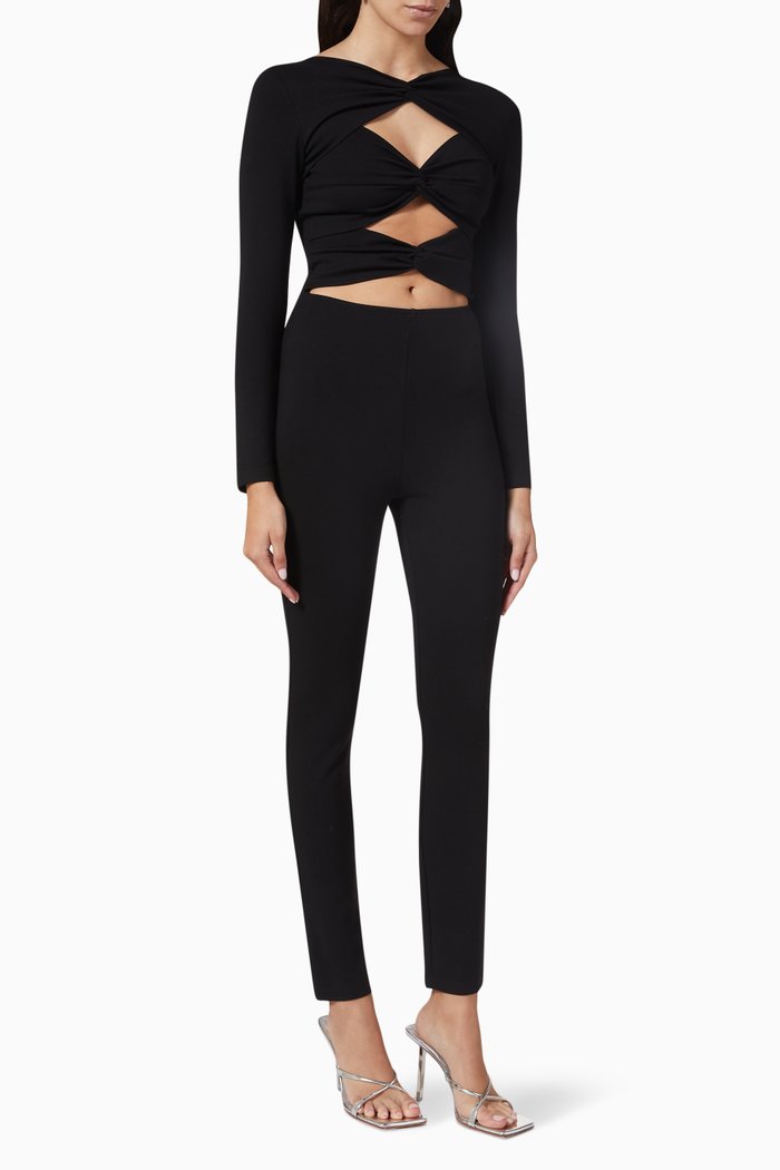 

Jola Cut-out Jumpsuit in Cotton, Black