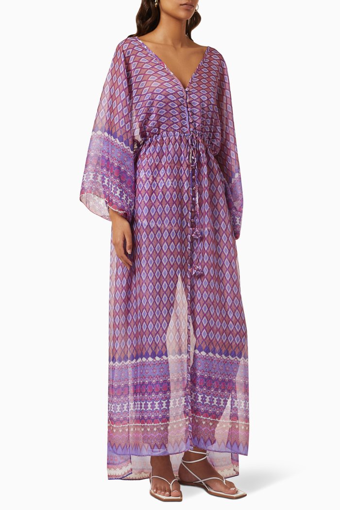 

Veruschka Sheer Maxi Robe in Chiffon, Purple
