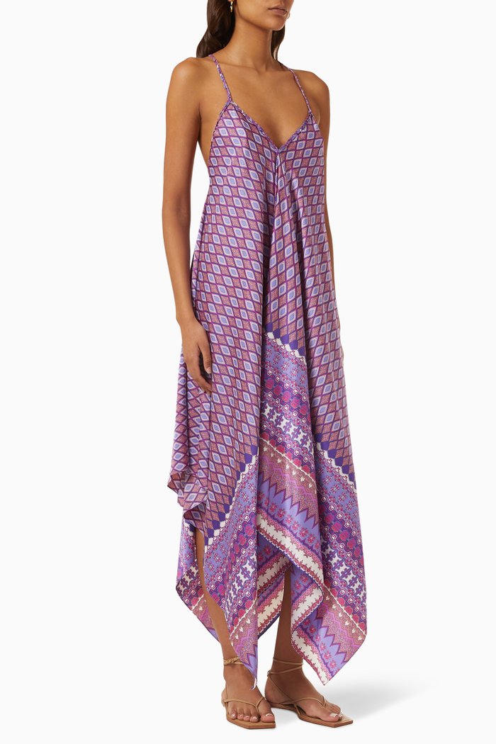 

Delfina Hanky-hem Maxi Dress, Purple