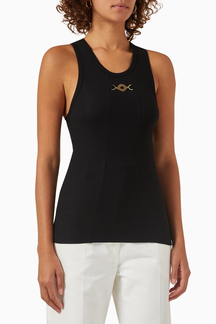

Medallion Tank Top in Organic Cotton, Black