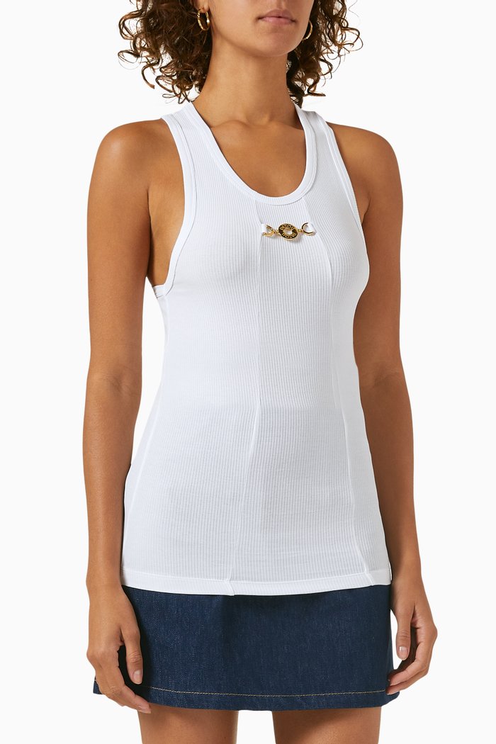 

Medallion Tank Top in Organic Cotton, White