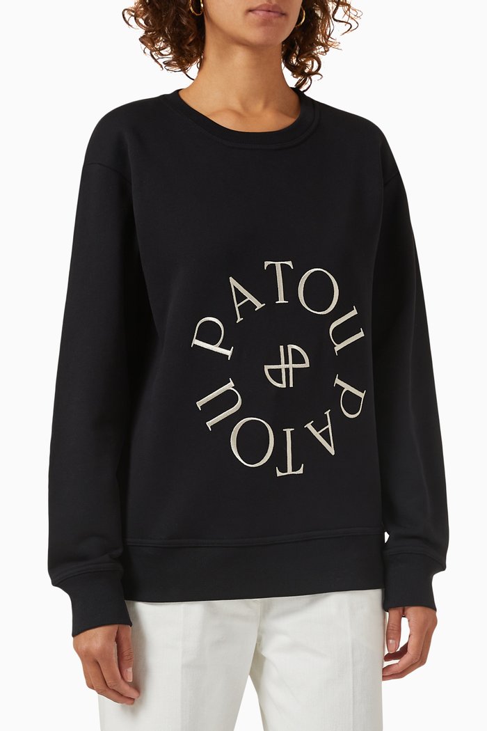 

Medallion Logo Sweatshirt in Organic Cotton, Black