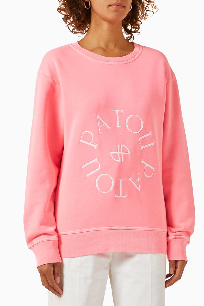 

Medallion Logo Sweatshirt in Organic Cotton, Pink