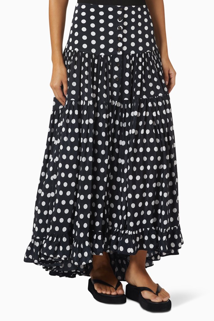 

Penelope Beach Maxi Skirt in Chiffon, Black