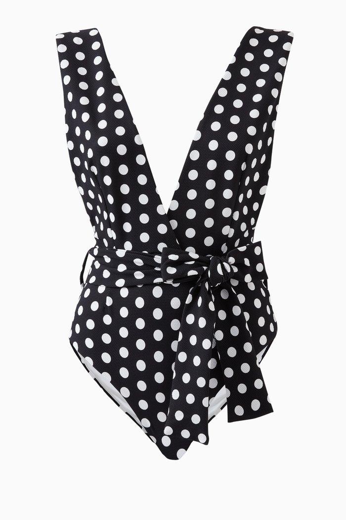 

Ally Belted One-piece Swimsuit, Black