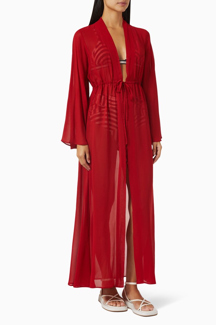 

Betty Kimono Gown in Viscose, Red