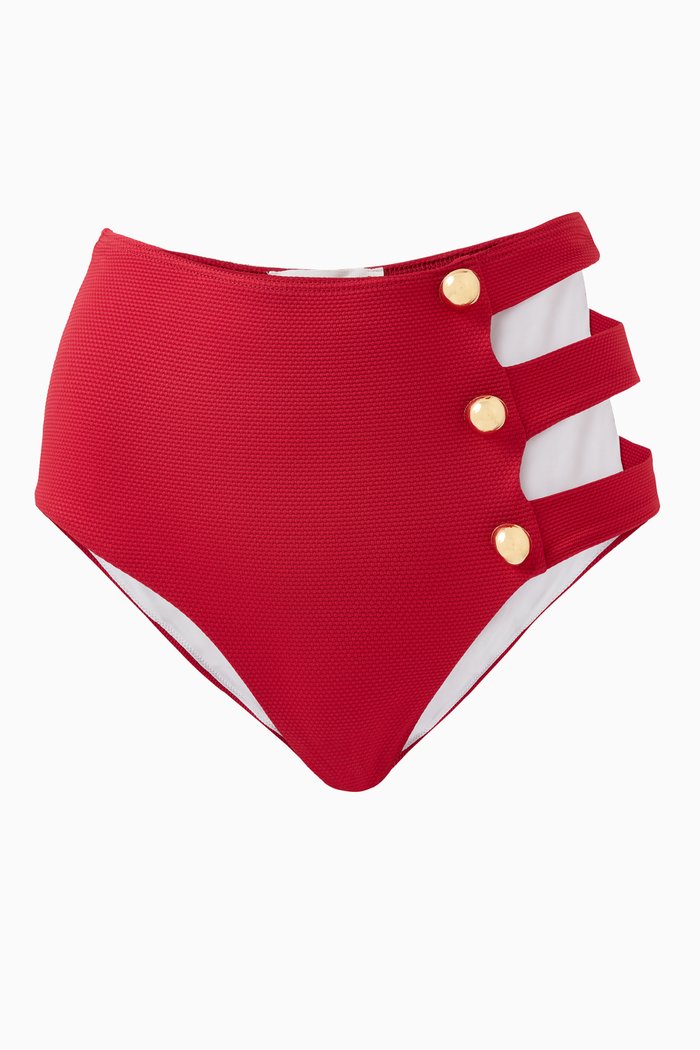 

Della Cut-out Bikini Briefs, Red