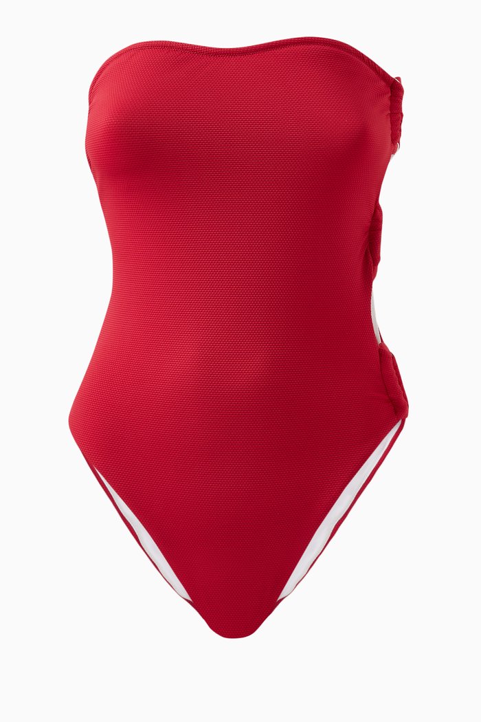 

Rosa Ring-detail One-piece Swimsuit, Red