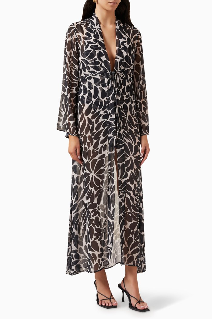 

Betty Kimono Gown in Viscose, Multicolour