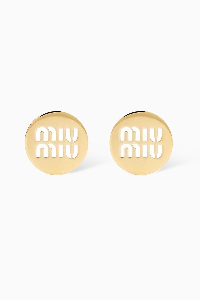 

Logo Round Studs in Metal, Gold