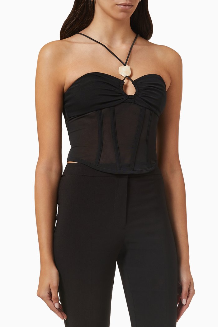 

Delta Bustier in Nylon, Black