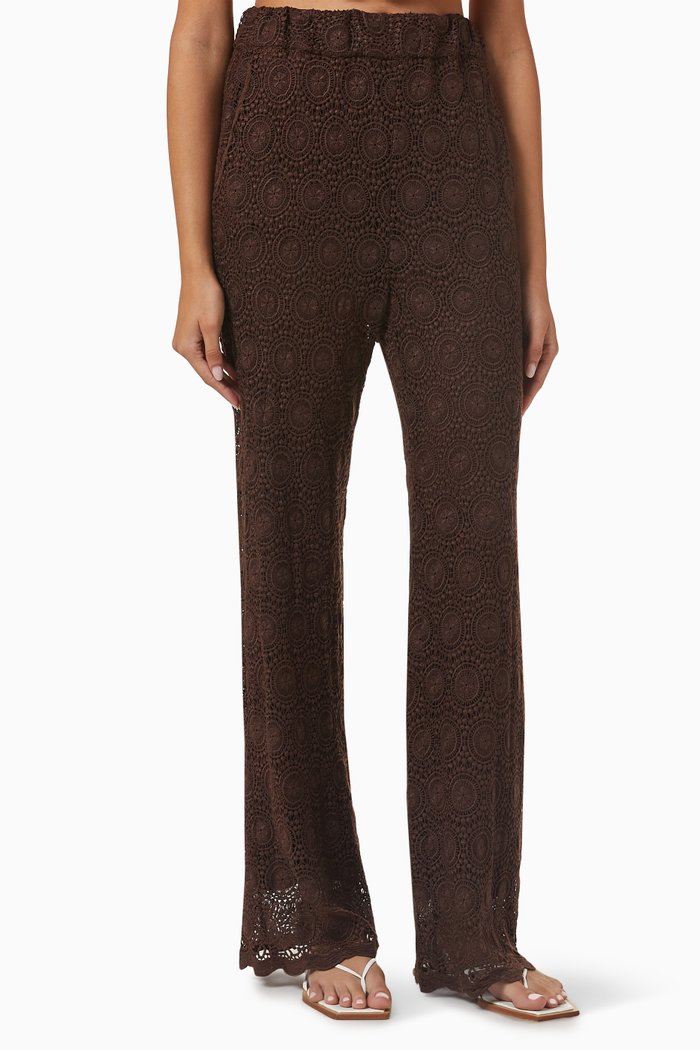 

Salem Crochet Pants, Brown