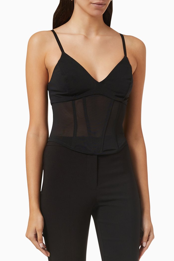 

Omega Bustier in Nylon, Black