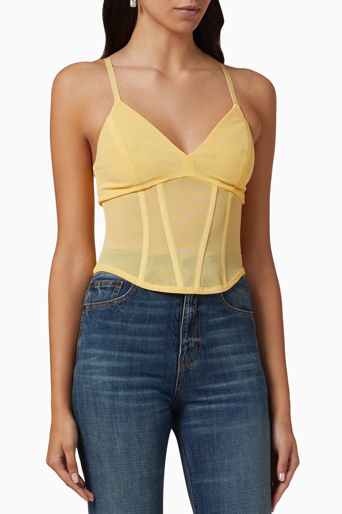 

Omega Bustier in Nylon, Yellow