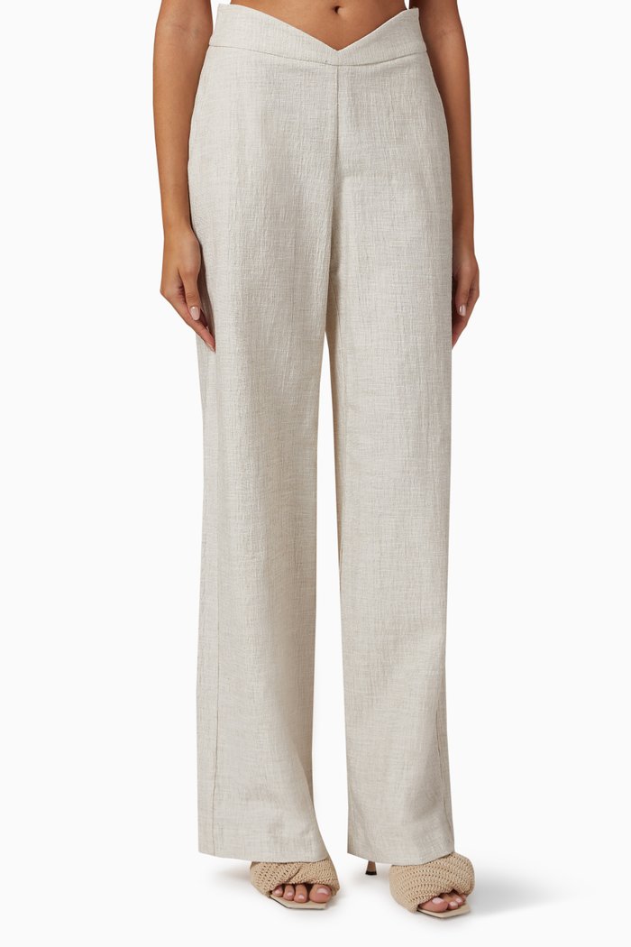 

Parsons Trousers in Soft-linen Blend, Neutral