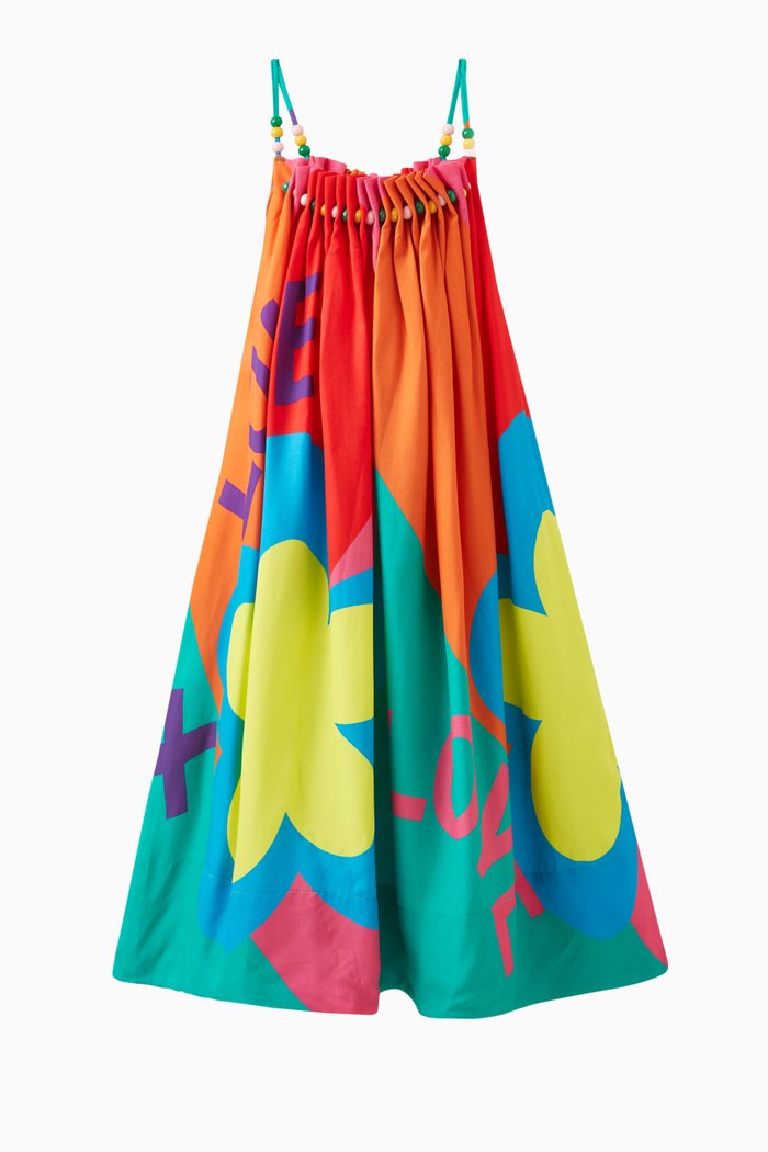 

Graphic Print Dress in Viscose Blend, Multicolour