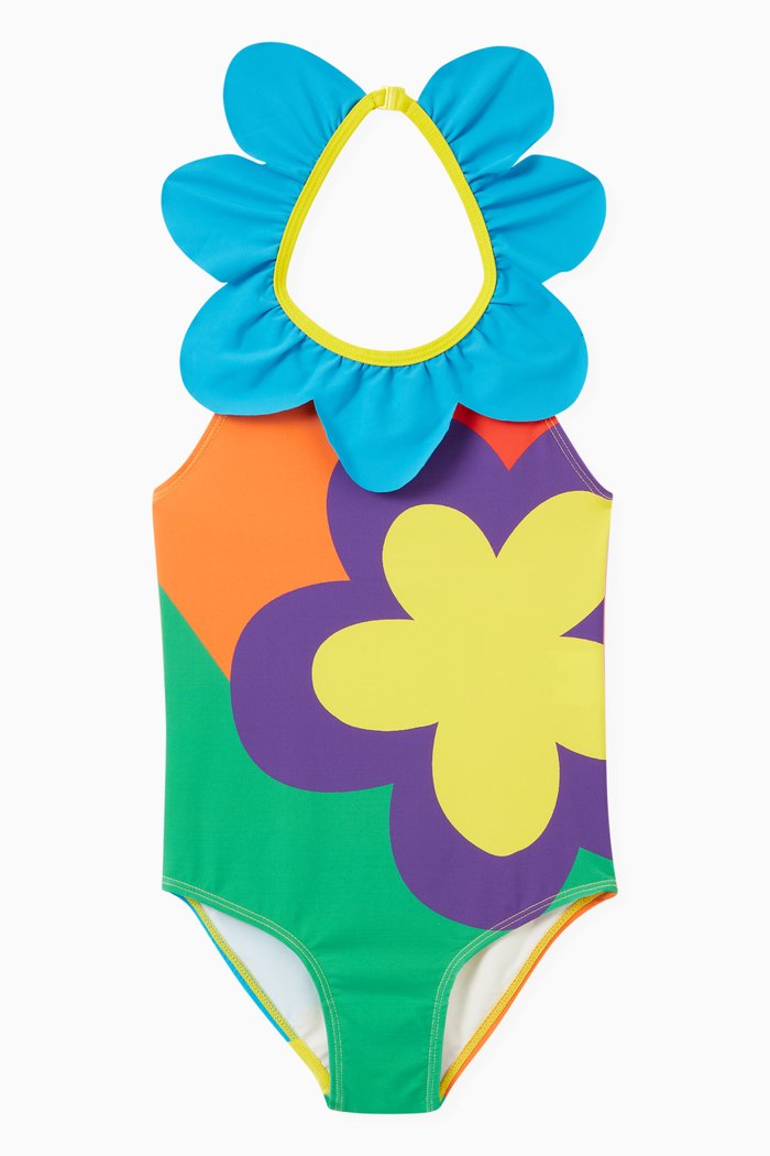 

Floral Print Swimsuit in Technical Fabric, Multicolour
