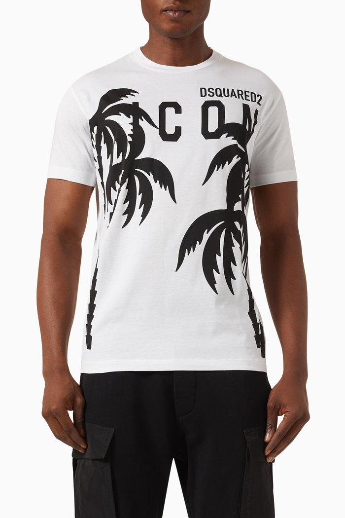 

Icon Palm Logo T-shirt in Cotton-jersey, White