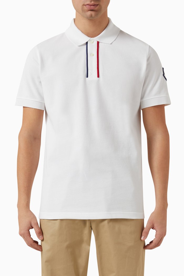 

Appliqué Logo Polo Shirt in Cotton, White