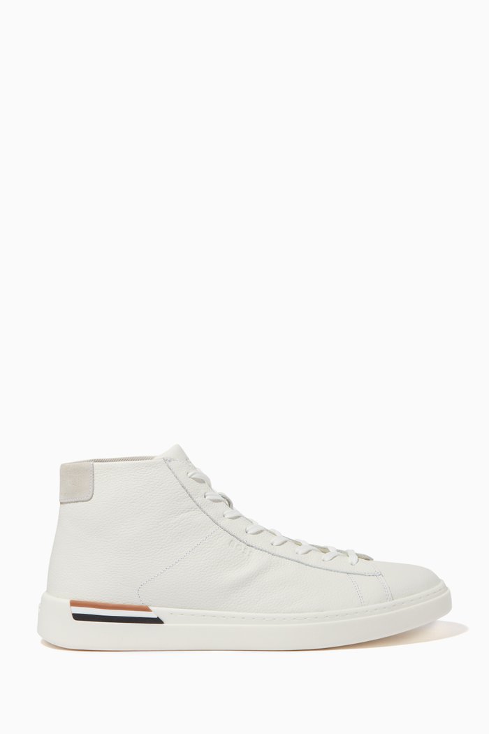 

Clint High-top Sneakers in Faux-leather, White