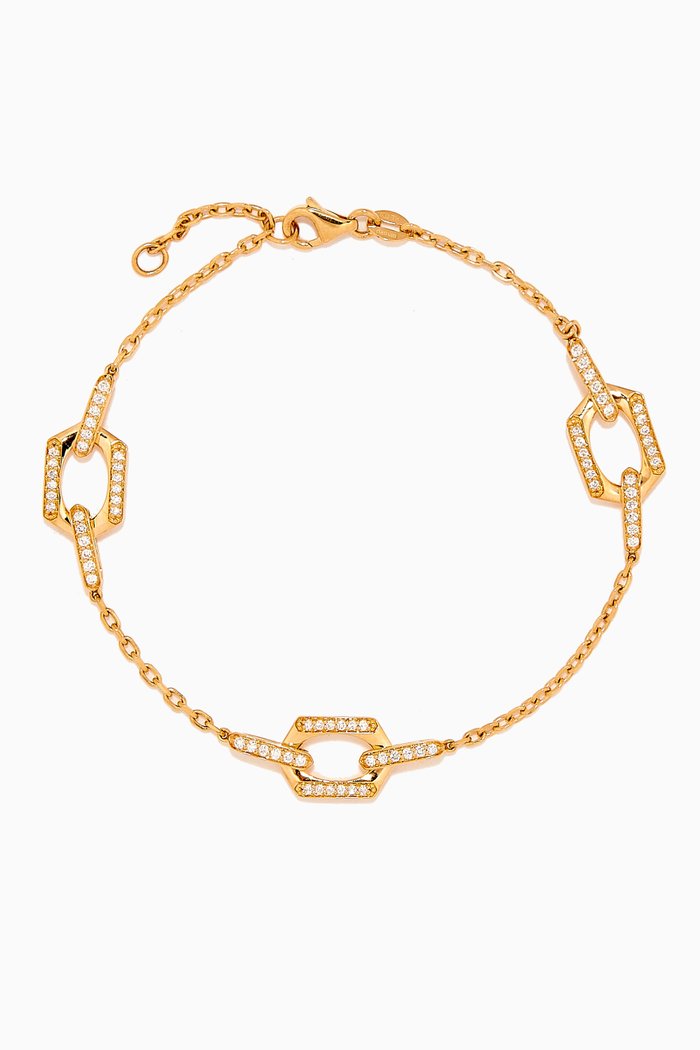 

Links Trio Diamond Bracelet In 18kt Gold, Yellow