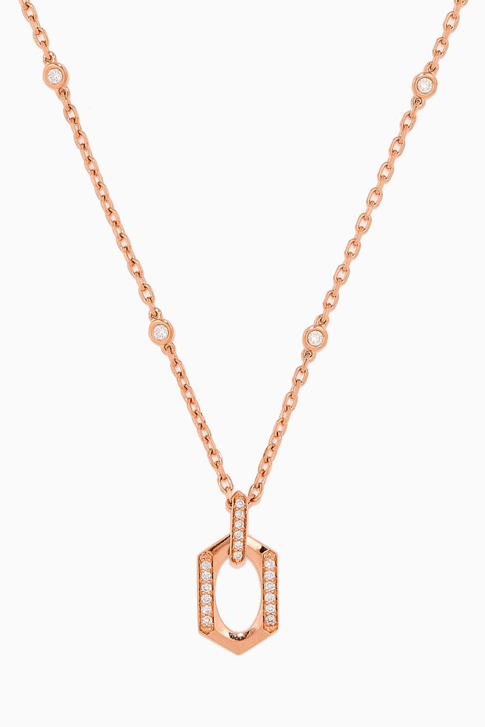 

Links Diamond Necklace In 18kt Rose Gold