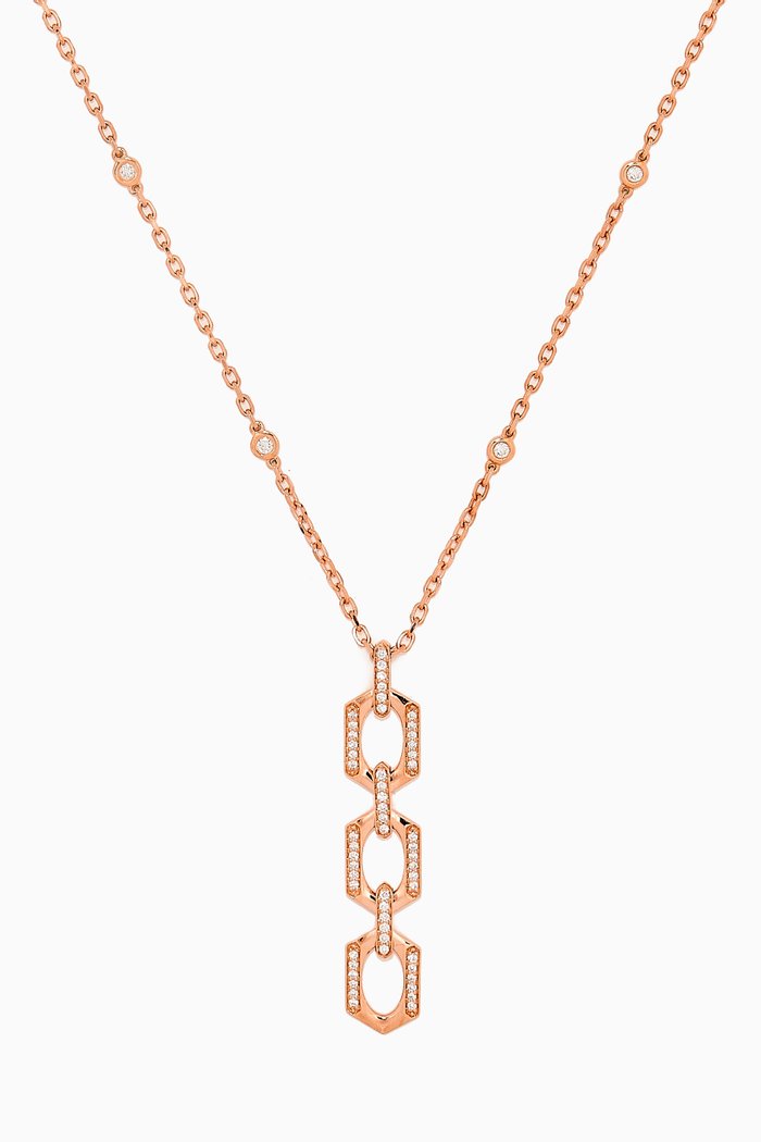 

Links Diamond Pendant Necklace In 18kt Rose Gold