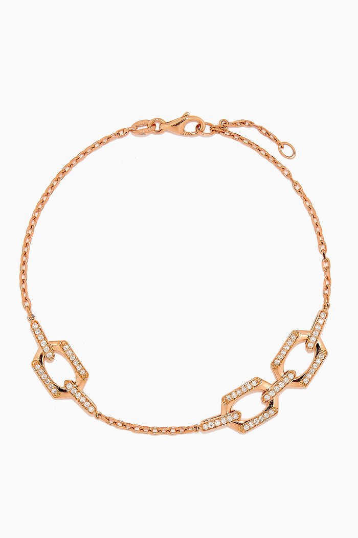 

Links Trio Diamond Bracelet In 18kt Rose Gold