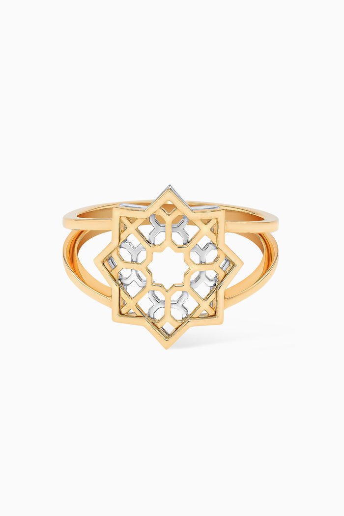 

Al Qasr Star Ring in 18kt White & Yellow Gold