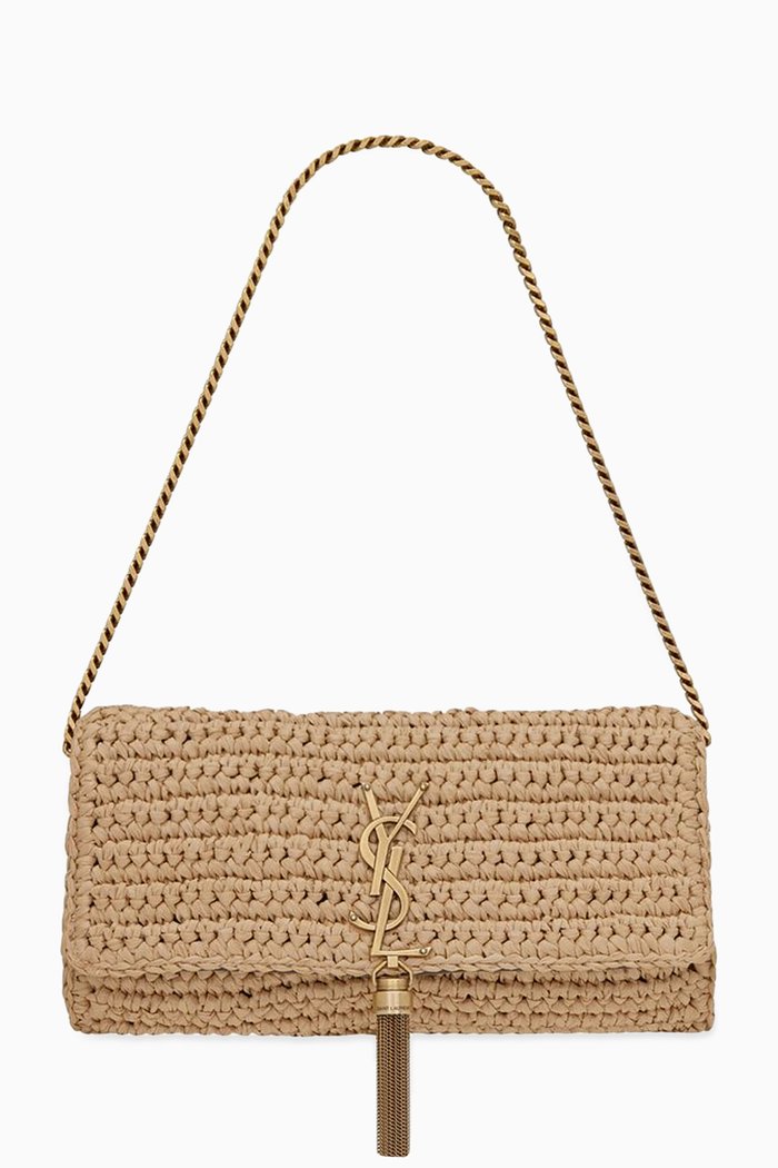 

Kate 99 Chain Bag in Woven Raffia, Neutral
