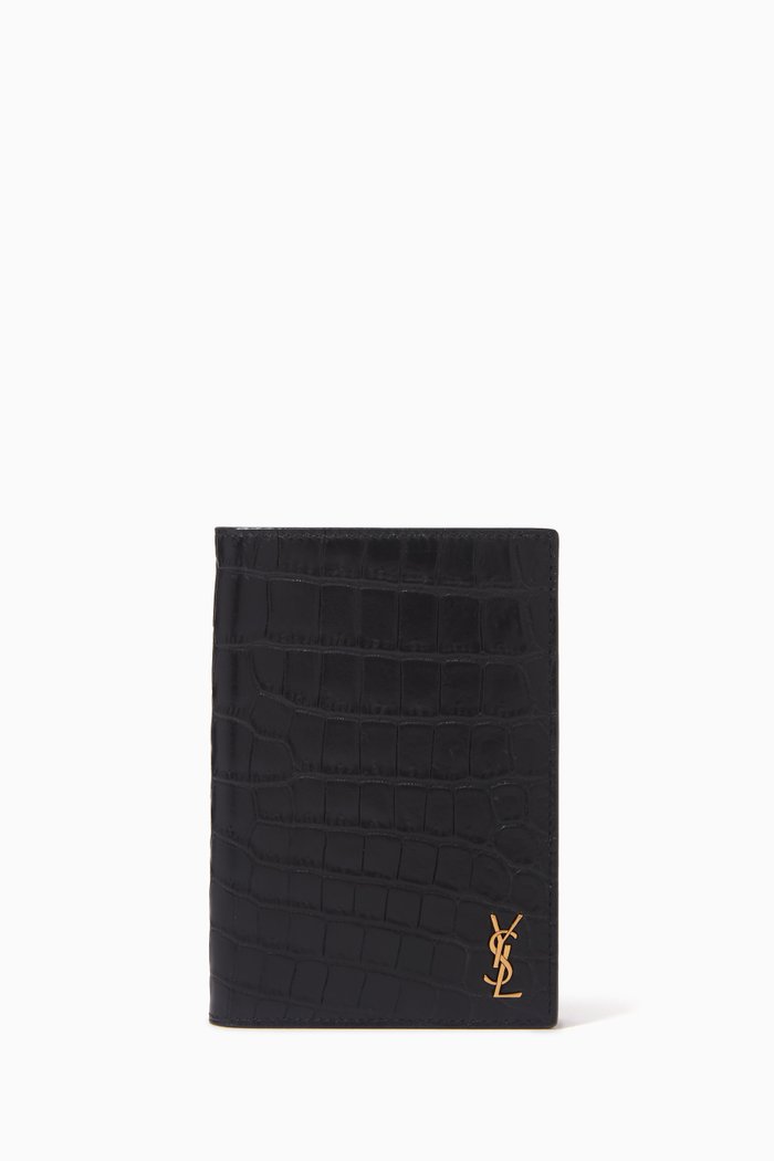 

Monogram Card Holder in Leather, Black