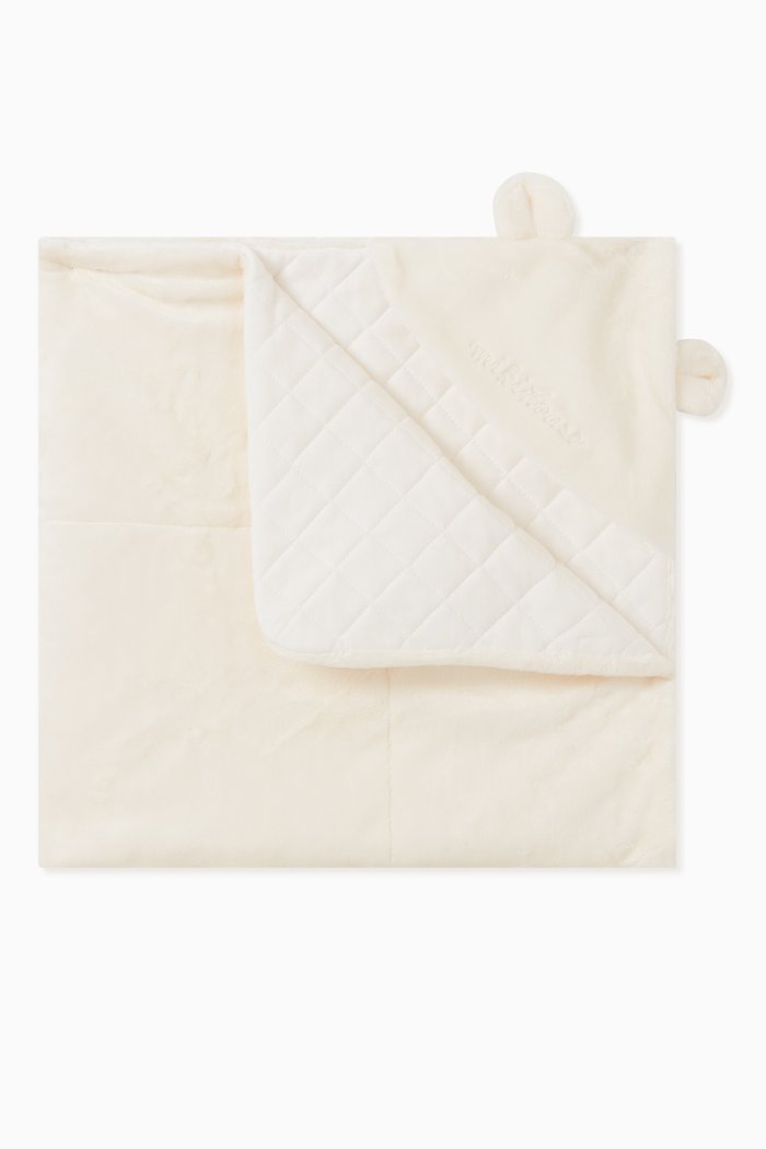 

Afghan Hooded Swaddle Blanket, White