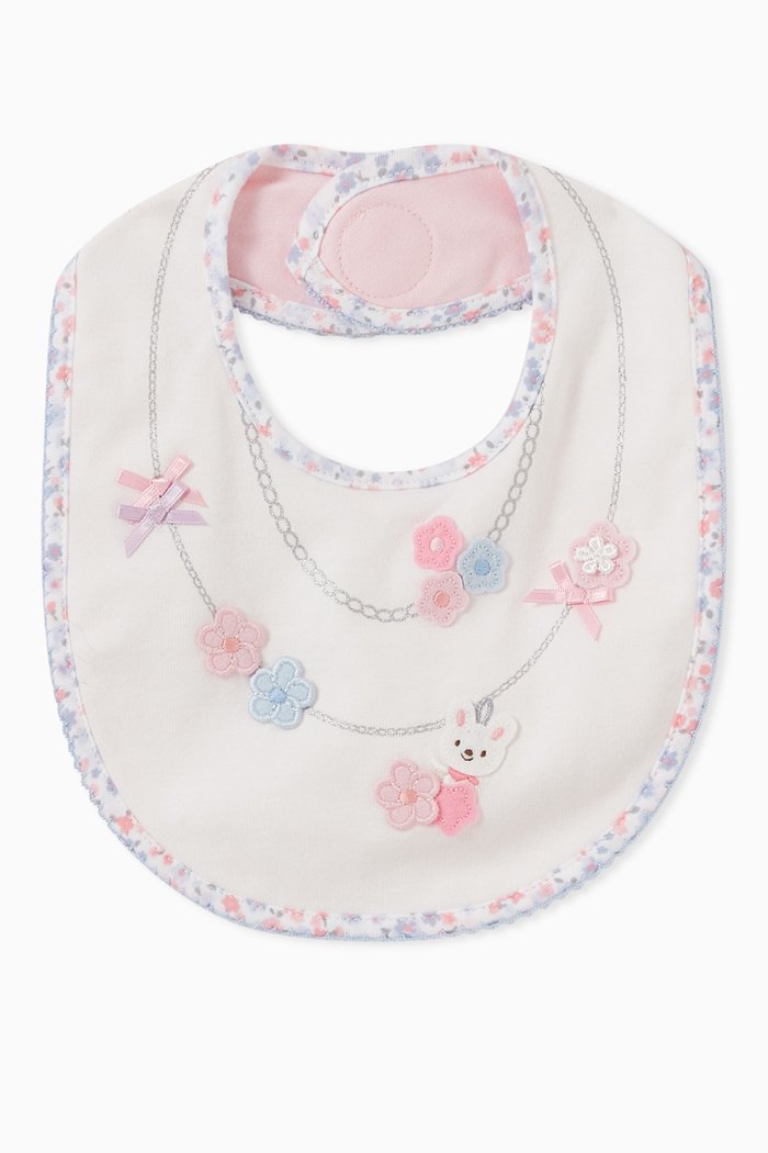 

Embroidered Bib in Cotton, Purple