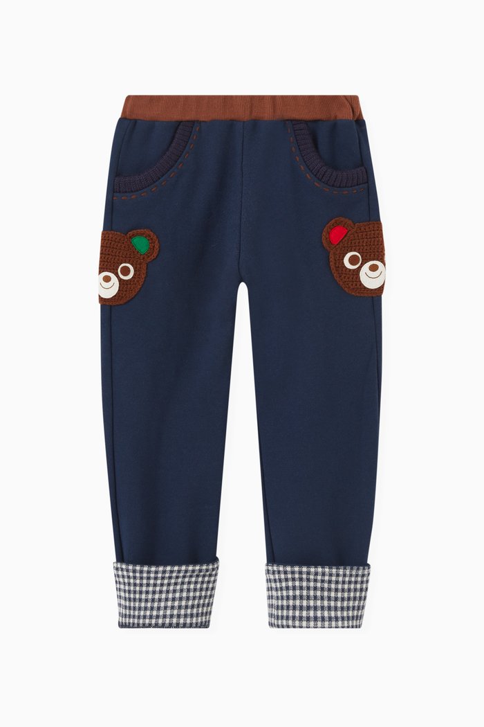 

Teddy Patch Pants in Cotton-blend, Blue