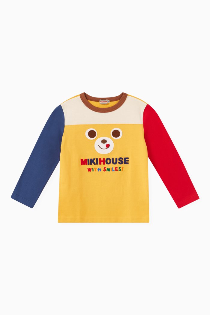 

Bear Logo Print T-shirt in Cotton-blend, Yellow
