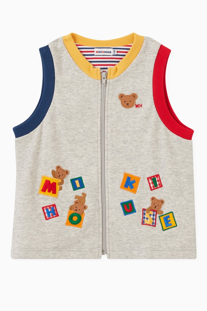 

Alphabet Embroidered Vest in Cotton-blend, Multicolour