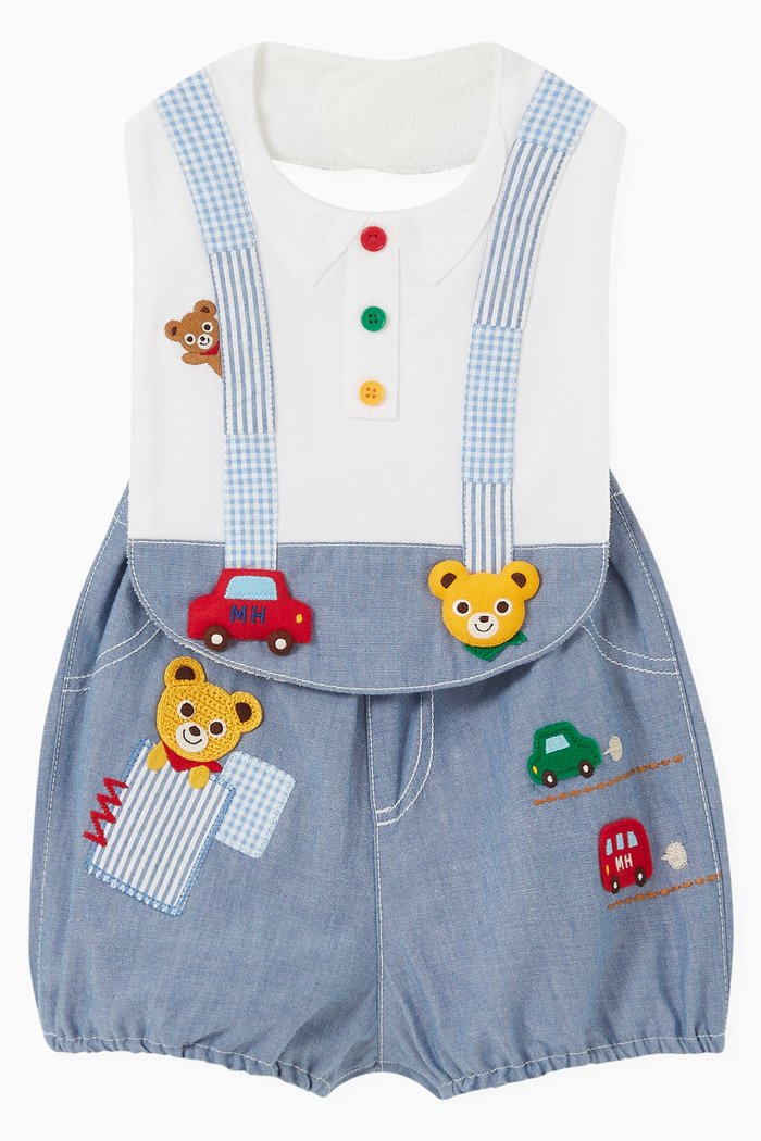 

Pucci Bib & Bloomers Set in Cotton, Blue