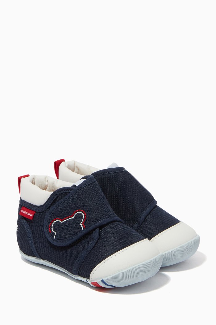 

Bear Velcro Sneakers in Mesh, Blue