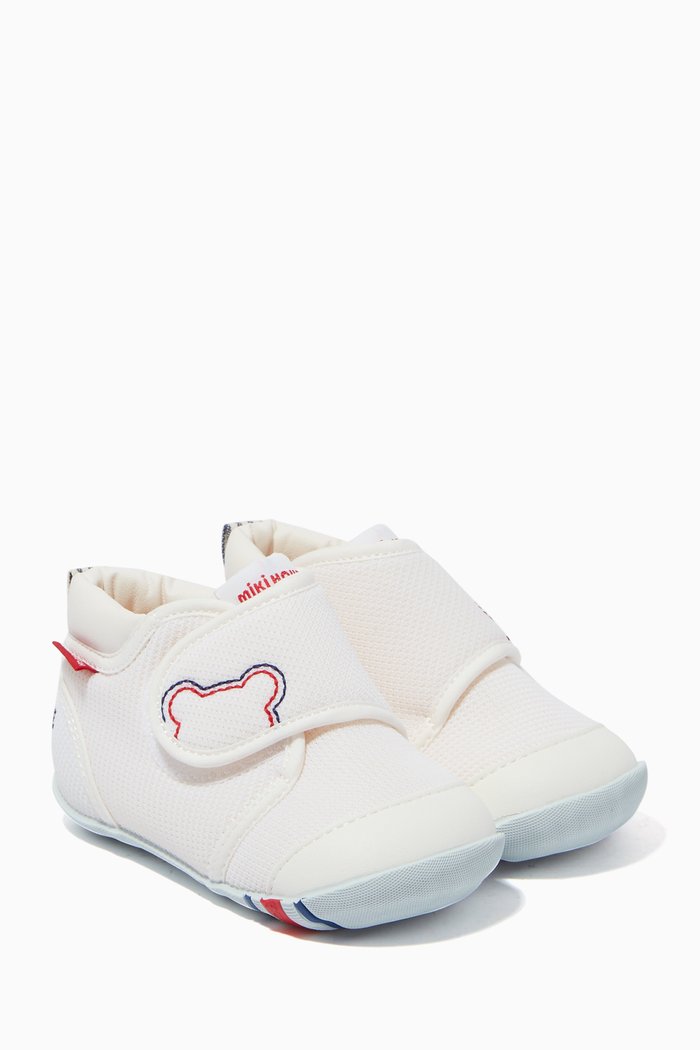 

Bear Velcro Sneakers in Mesh, White