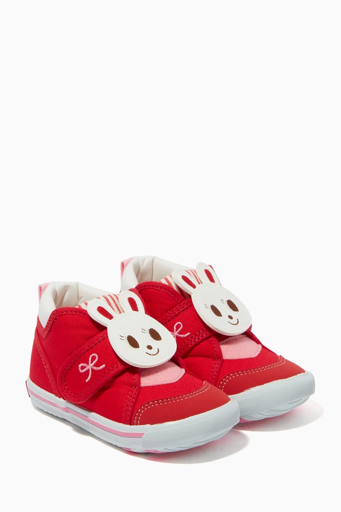 

Bunny Velcro Sneakers in Canvas, Red